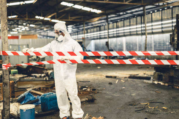 Professional Sewage Cleanup technician working in Evans, GA
